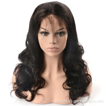 Wholesale Virgin Hair Vendors Natural  Color 8" to 30" Brazilian Remy Human Hair Lace Front Wigs for Women